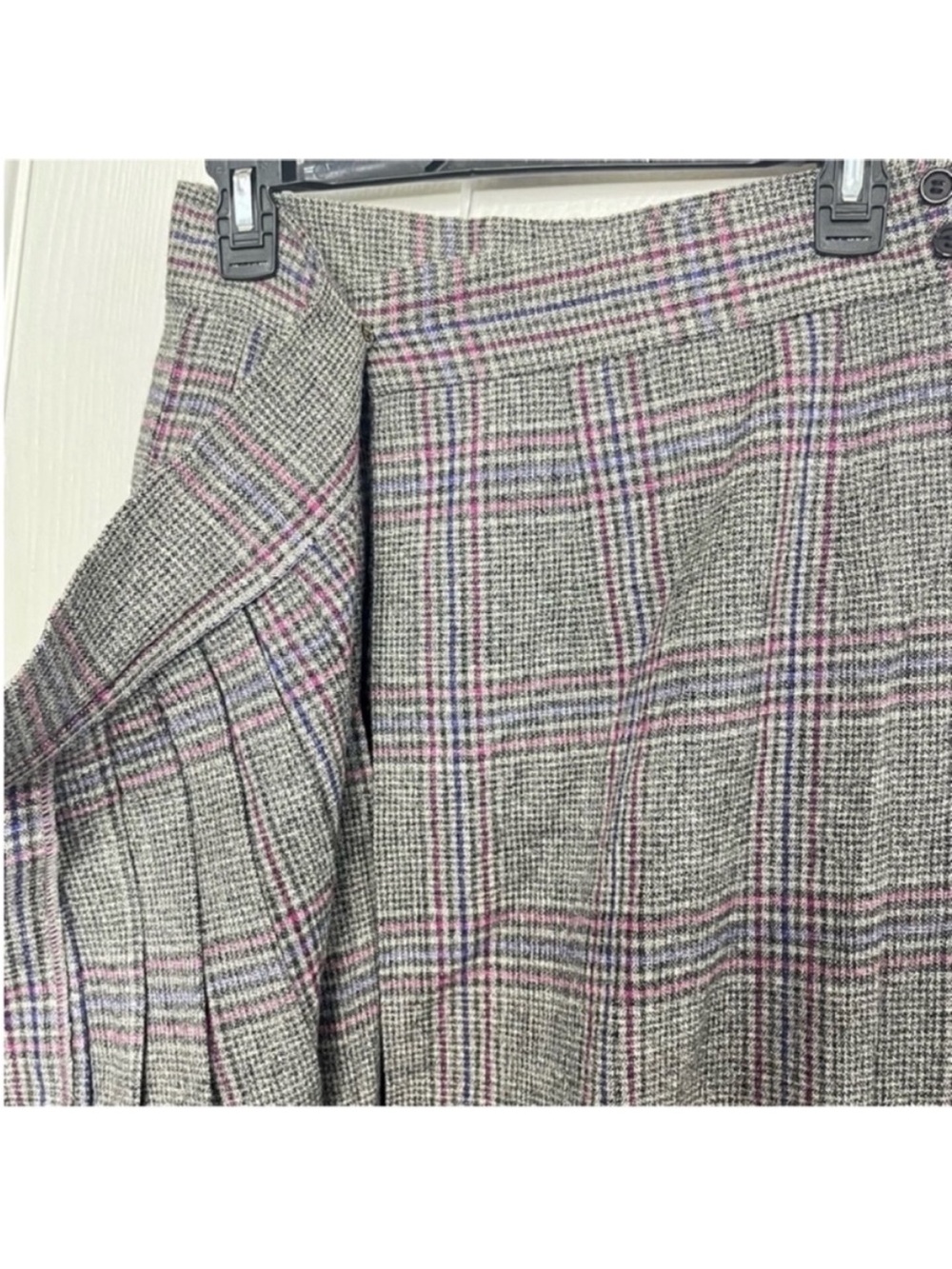 Christian Dior Vintage Wool Plaid Pleated Academia Maxi Skirt Size 8 - Picture 8 of 12